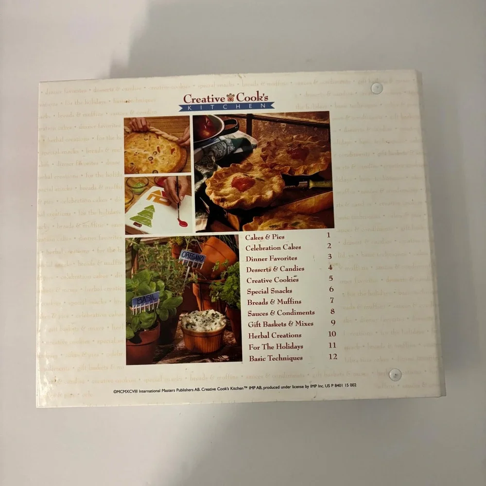 Creative Cook's Kitchen Recipe Card Binder 1998 IMP Hardcover Recipe Organizer